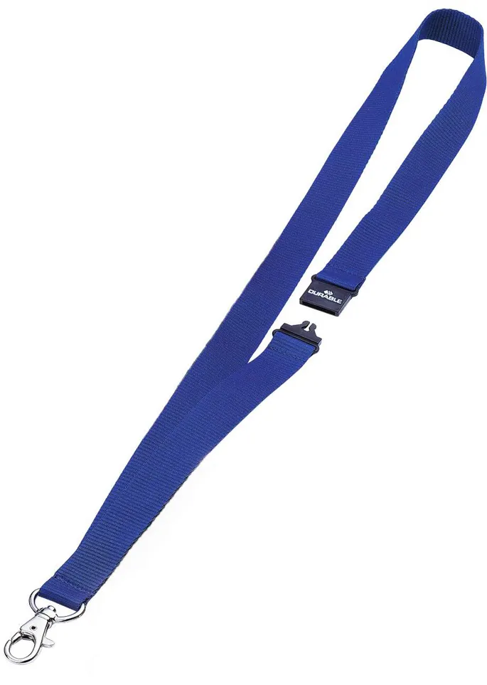 Snur textil pentru ecuson Durable, 80 cm, albastru