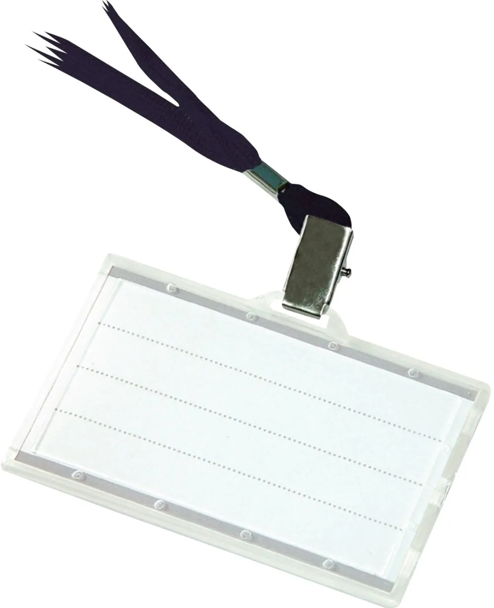 Ecuson orizontal Donau, 85 x 50 mm, cu snur negru, 50 bucati/cutie