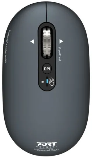 PORT CONNECT Wireless & Bluetooth Rechargeable PURE MAC Mouse, Shadow
