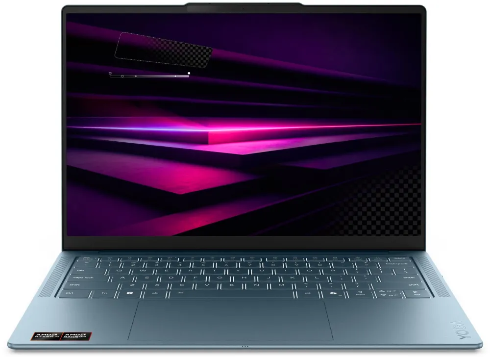 Laptop Lenovo Yoga Slim 7 14AGP11 cu procesor AMD Ryzen™ AI 7 445 pana la 4.6GHz, 14" WUXGA, OLED, 16GB LPDDR5x, 1TB SSD, AMD Radeon™ 840M Graphics, Windows 11 Pro, Tidal Teal, 3Y Premium Care