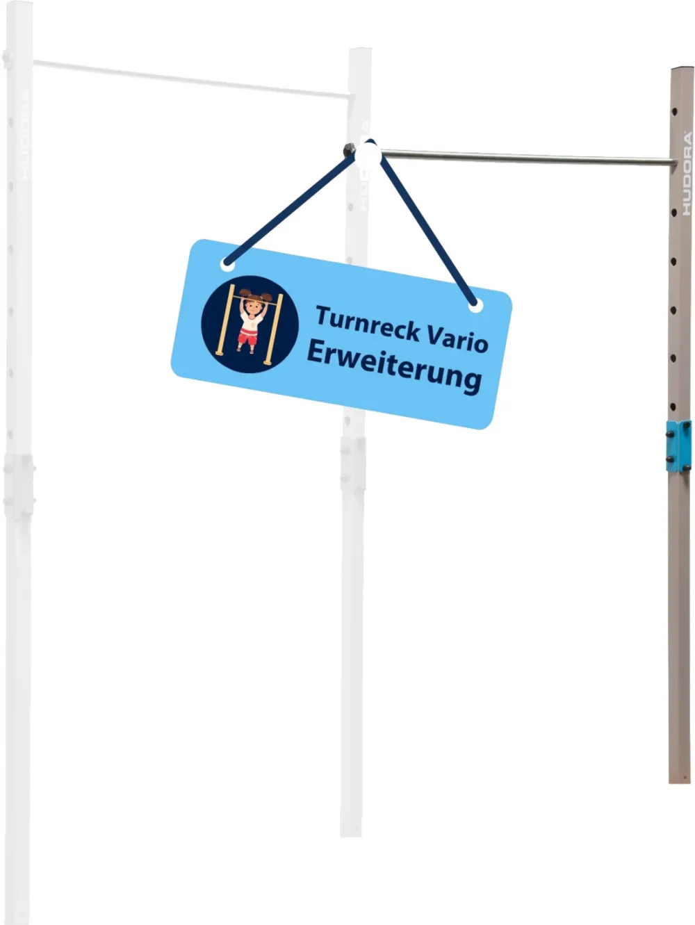 HUDORA Vario Gymnastics Bar Extension Double Bar, Fitness Equipment Blue/Beige