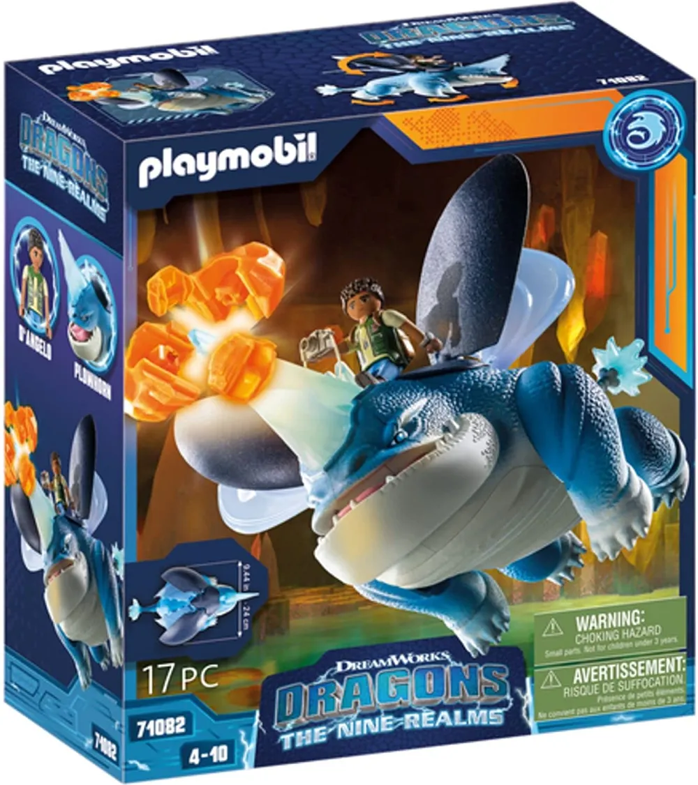 Set PLAYMOBIL Dragons The Nine Realms 71082 Plowhorn si D'Angelo cu stanca de cristal