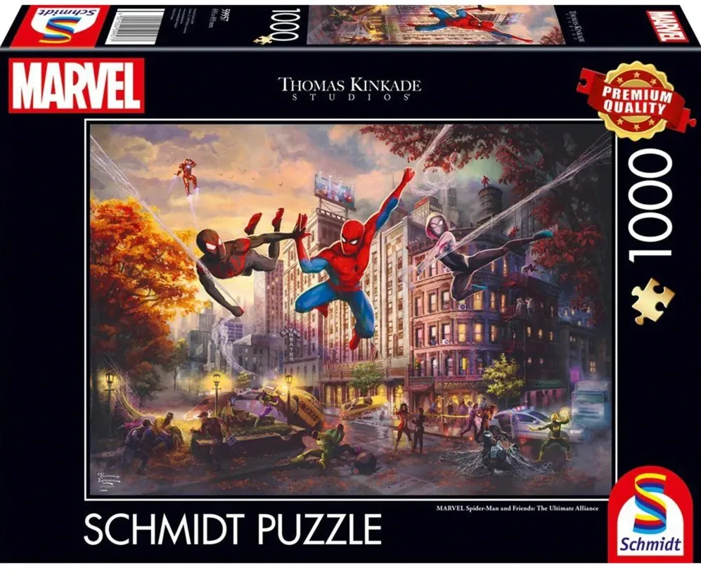 Schmidt Spiele Thomas Kinkade Studios: Marvel Spider-Man & Friends - The Ultimate Alliance, Puzzle (1000 pieces)