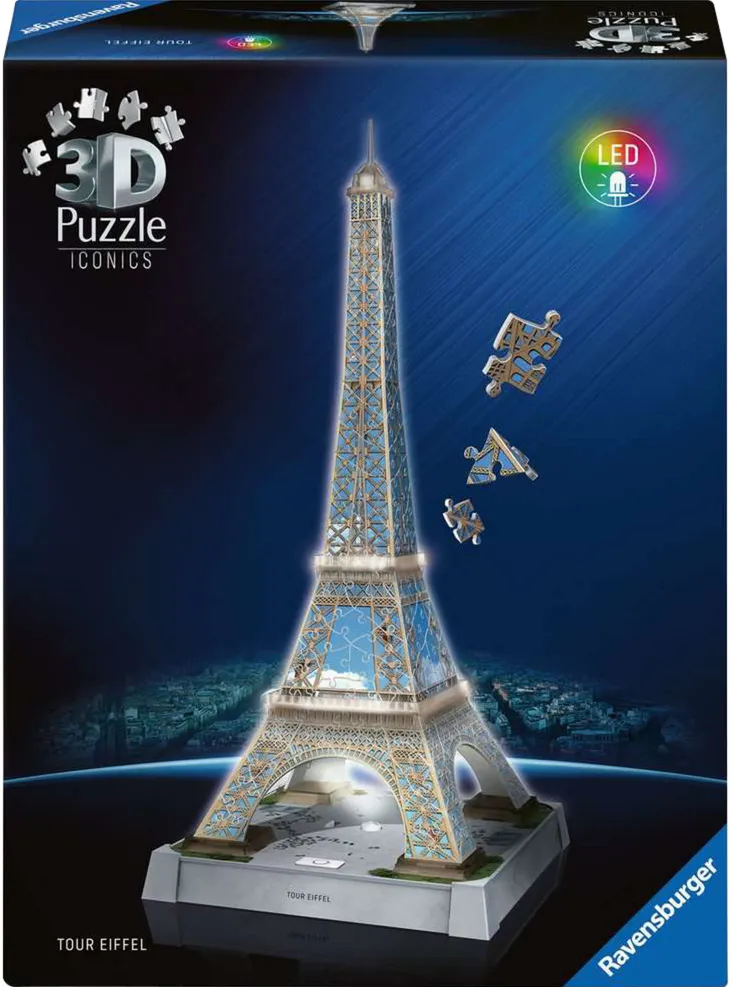 Ravensburger 3D Puzzle Iconics: Eiffel Tower - with light 216 pieces