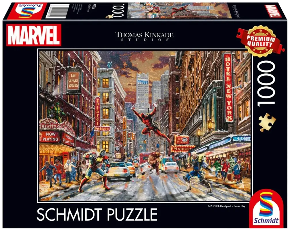 Schmidt Spiele Thomas Kinkade Studios: Marvel - Deadpool, Snow Day, Puzzle (1000 pieces)