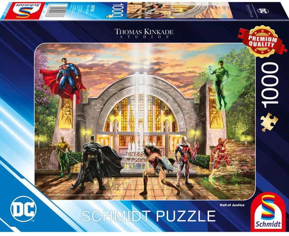 Schmidt Spiele Thomas Kinkade Studios: DC Justices League - Hall Of Justice, Puzzle (1000 pieces)