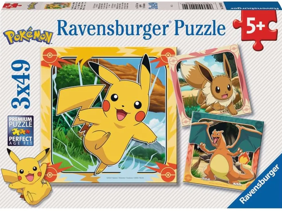 Ravensburger children's puzzle Pokémon (3x 49 pieces)