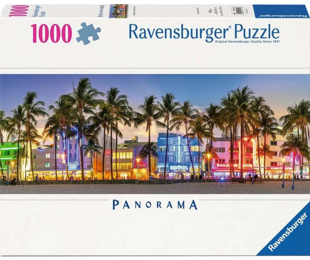 Ravensburger Puzzle Panorama - Night Lights on Ocean Drive (1000 pieces)