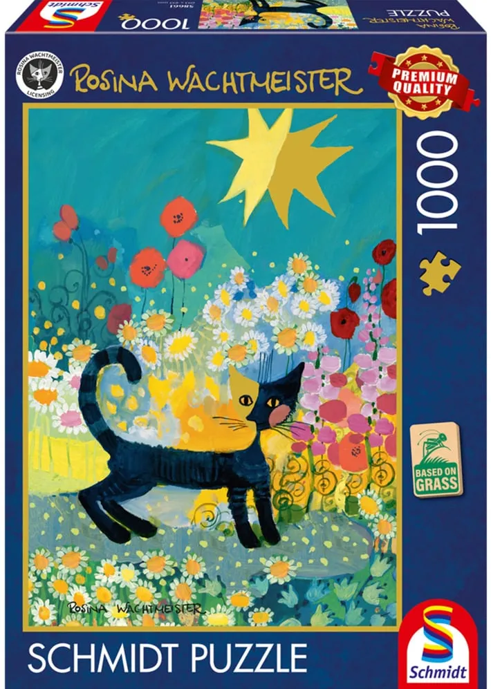 Schmidt Spiele Rosina Wachtmeister: Cat in a sea of ??flowers (1000 pieces)