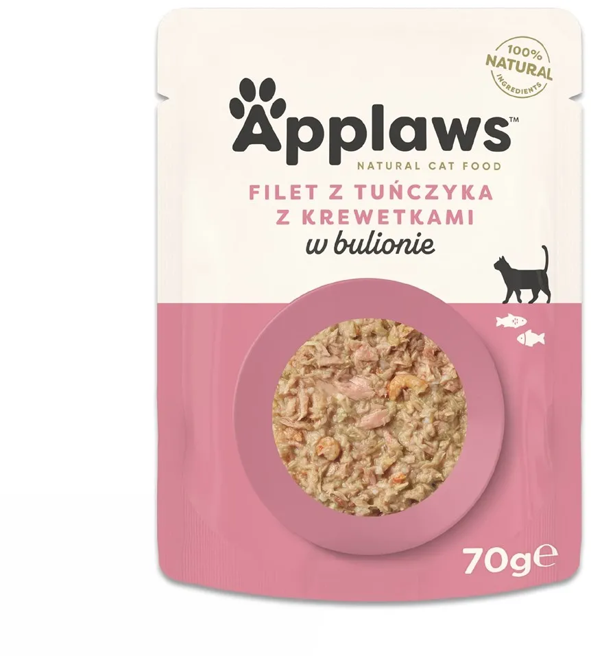 APPLAWS Tuna Fillet with prawn in broth - wet cat food - 70g