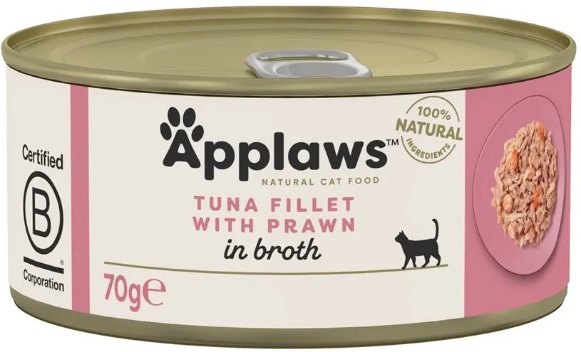 APPLAWS Tuna fillet with prawn in broth - wet cat food - 70g