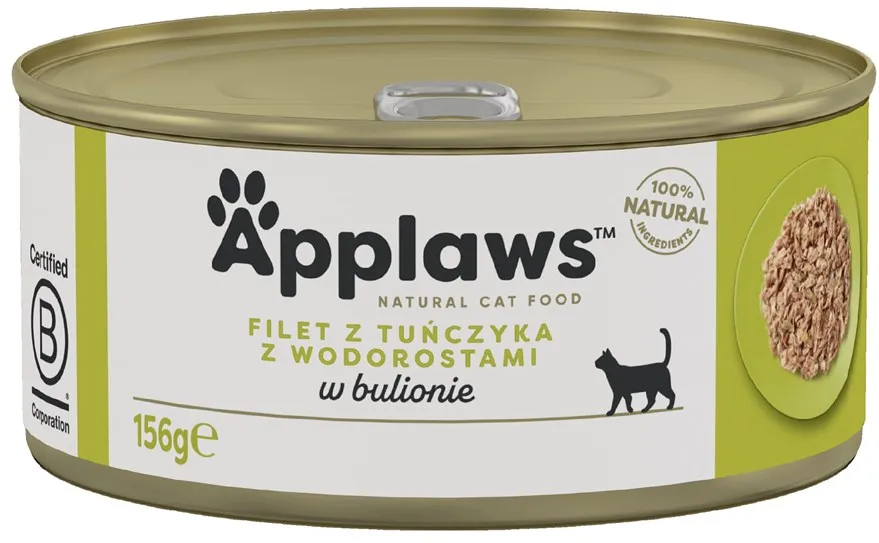 APPLAWS Tuna fillet with seaweed in broth - wet cat food - 156g