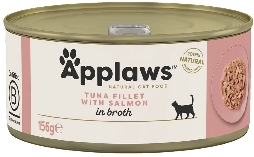 APPLAWS Tuna fillet with salmon in broth - wet cat food - 156g
