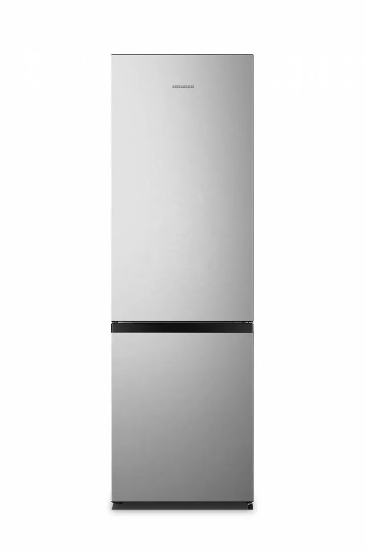Combina frigorifica Heinner HC-HS269SE++, 269 l, Clasa E, Control mecanic cu termostat ajustabil, Lumina led, 3 rafturi sticla frigider, H 180 cm, Argintiu