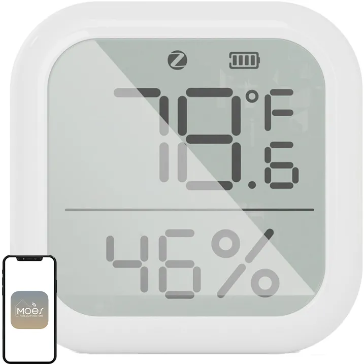 Senzor ZigBee de temperatură și umiditate MOES ZSS-KB-TH-LF-C cu afișaj LCD