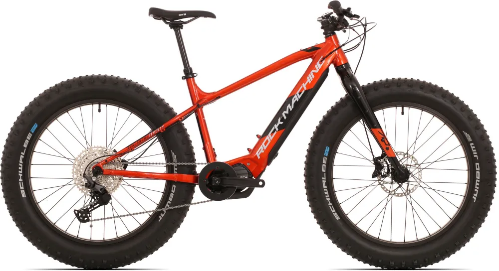 Rock Machine - bicicleta electrica Fatbike - Avalanche e70-26 INT2 - portocaliu/argintiu - M (17")