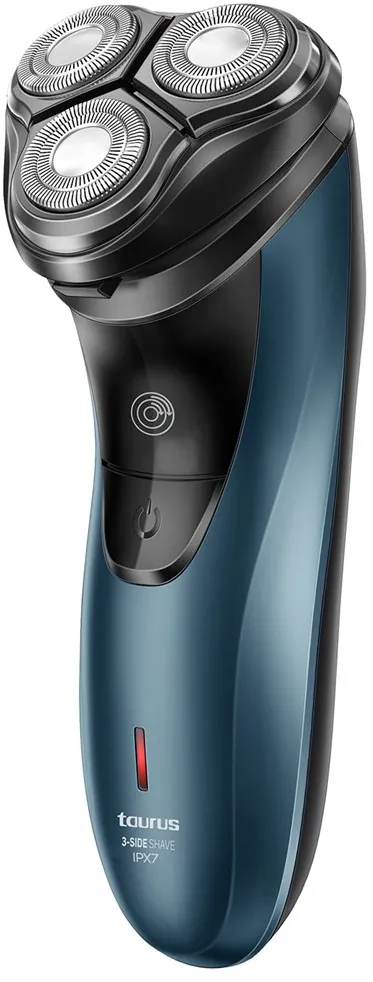 Aparat de ras rotativ Taurus 3 Side Shave IPX7 cu trimmer negru albastru