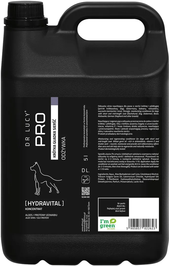 DR LUCY Hydravital short coat - conditioner for dogs - 5l