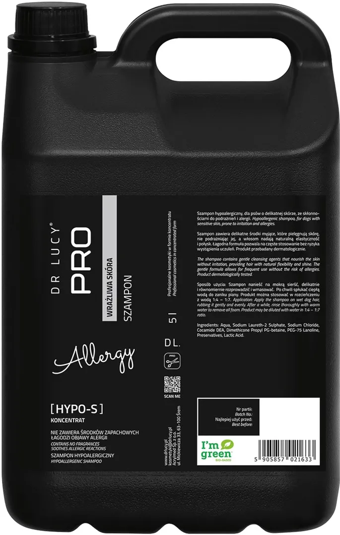 DR LUCY Hypo S - hypoallergenic shampoo for dogs - 5L