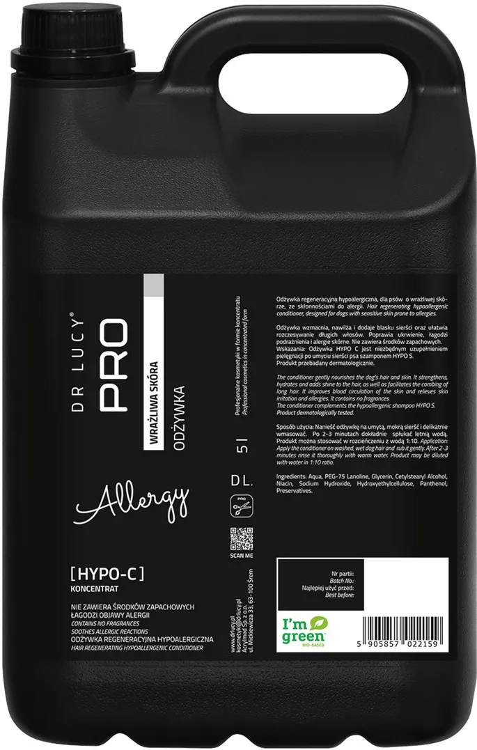 DR LUCY Hypo C sensitive skin - conditioner for dogs - 5l