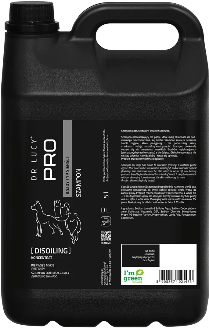 DR LUCY Pro Disoiling – dog shampoo – 5 l