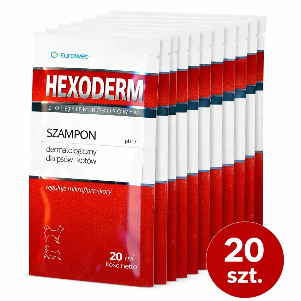 EUROWET Hexoderm - shampoo for dogs and cats - 20x20ml