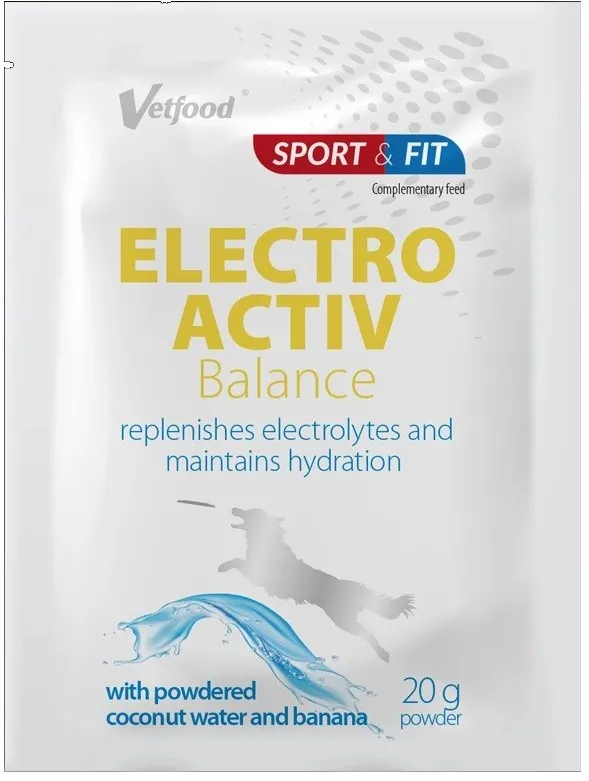 Supliment pulbere pentru caini si pisici Vetfood Electroactiv Balance Banana 20 g