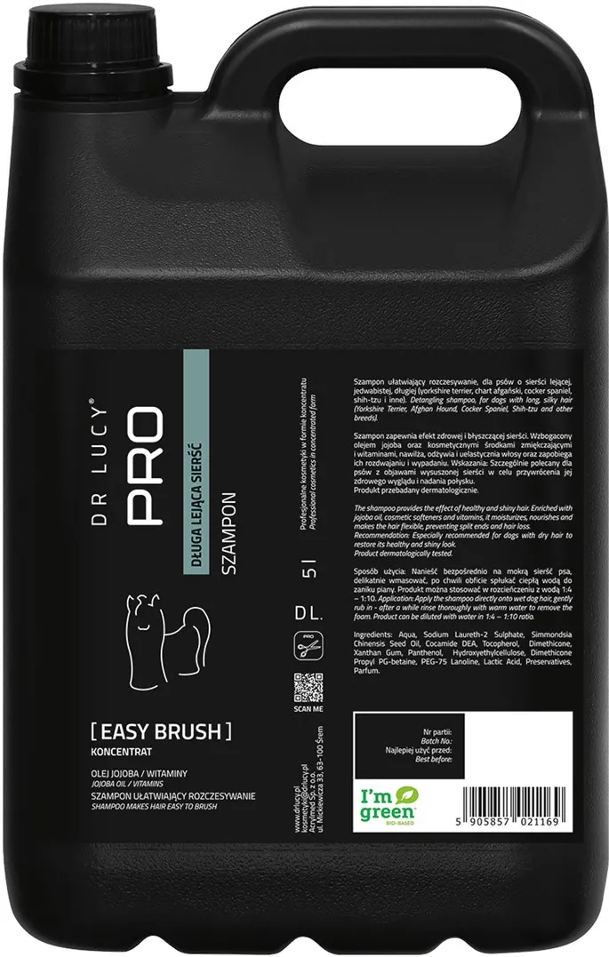 DR LUCY Pro Easy Brush Long Coat – dog shampoo – 5l