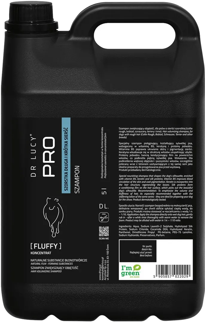 DR LUCY Pro Fluffy Rough Coat – dog shampoo – 5l