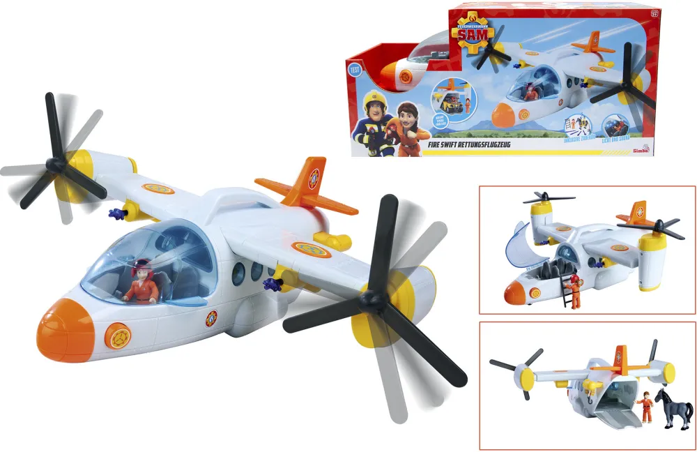 Simba Fireman Sam Fire Swift Rescue Plane, Toy Vehicle