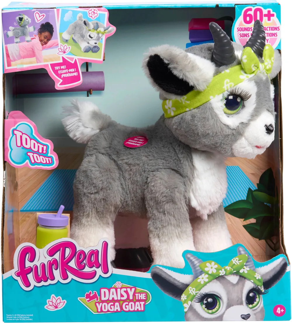 Jucarie de plus interactiva Just Play furReal Daisy capra de yoga cu miscare si sunet, 29 cm