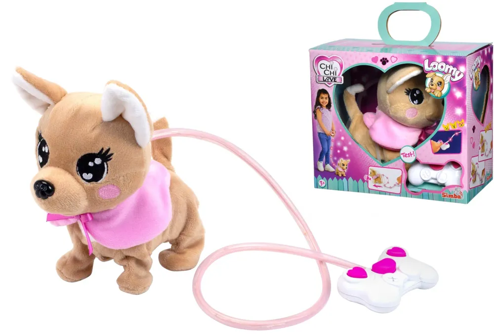 Simba ChiChi LOVE Loomy, cuddly toy (beige/pink, 20 cm)