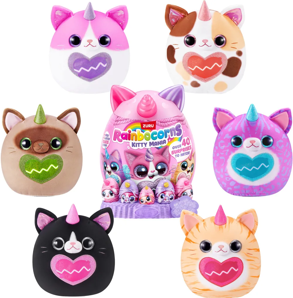 ZURU Rainbowcorns - Eggzania Kitty Mania, assorted toy figure, one figure