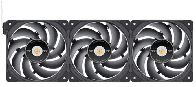 Thermaltake TOUGHFAN EX12 Pro High Static Pressure PC Cooling Fan – Swappable Edition, Case Fan (Black, 3-Fan Pack)