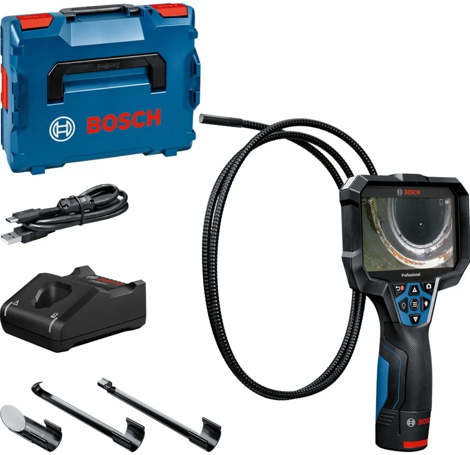 Bosch Powertools battery inspection camera GIC 12V-5-27 C Professional, 12Volt (blue/black, Li-ion battery 2.0Ah, in L-BOXX)