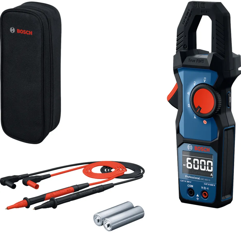 Bosch Powertools GMC 600-15 Professional clamp meter (blue/black, 2x batteries, bag)