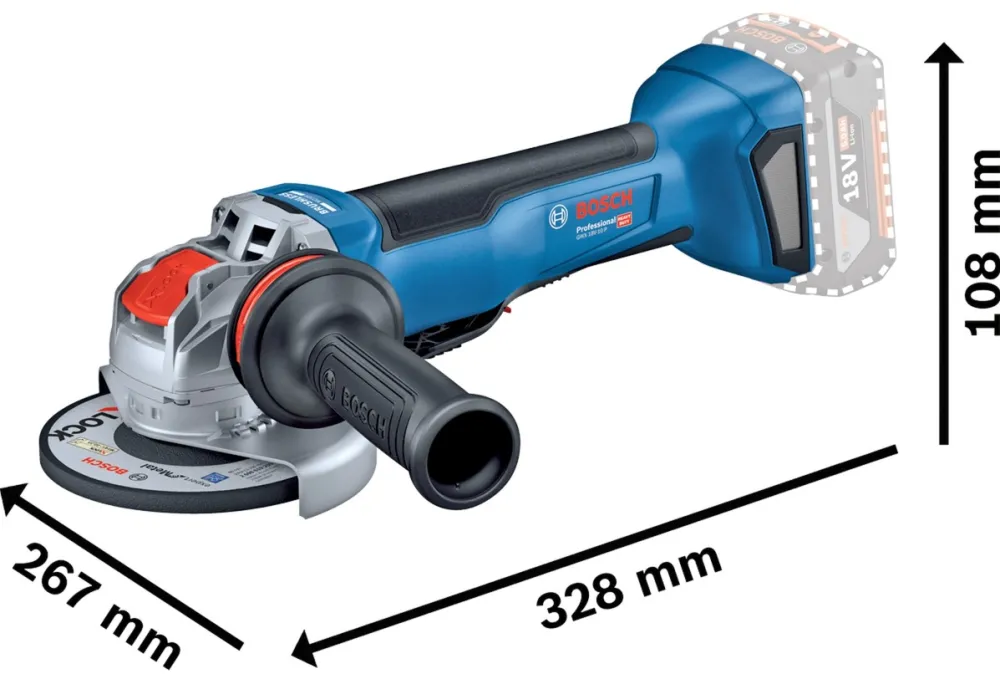 Bosch X-LOCK cordless angle grinder GWX 18V-10 P Professional solo, 18Volt (blue/black, without battery and charger, in L-BOXX)
