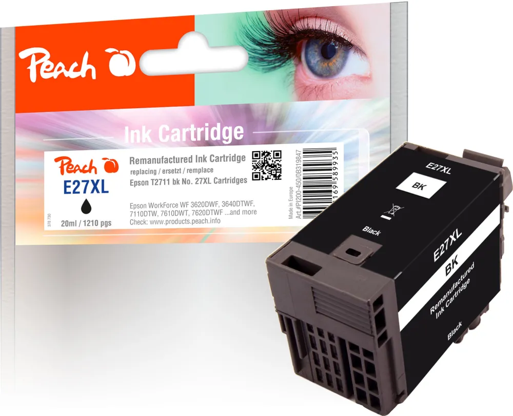 Peach ink black PI200-450 (compatible with Epson 27XL (C13T27114010))