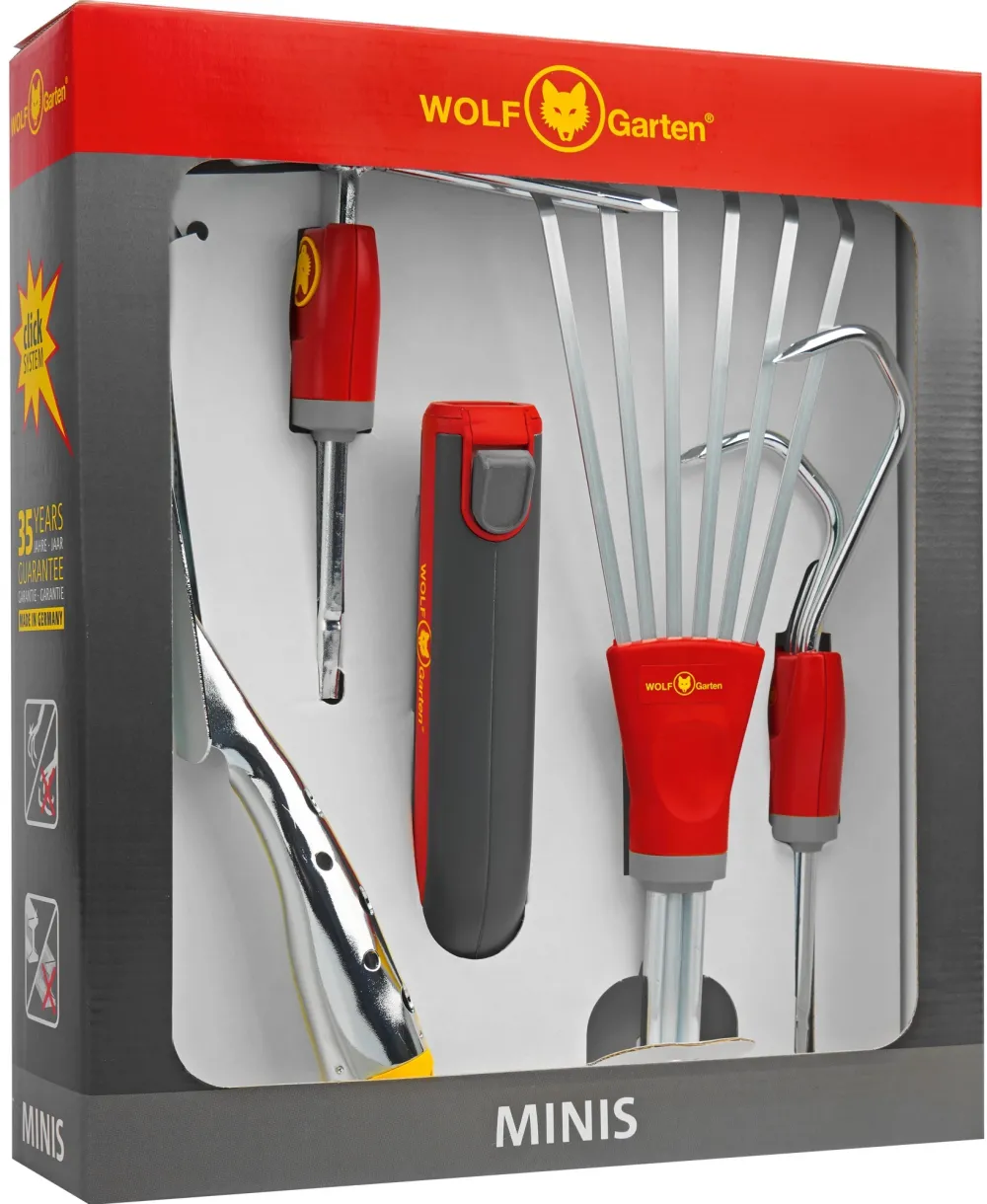 WOLF-Garten multi-star mini set P 262, 5-piece garden set (red/grey)