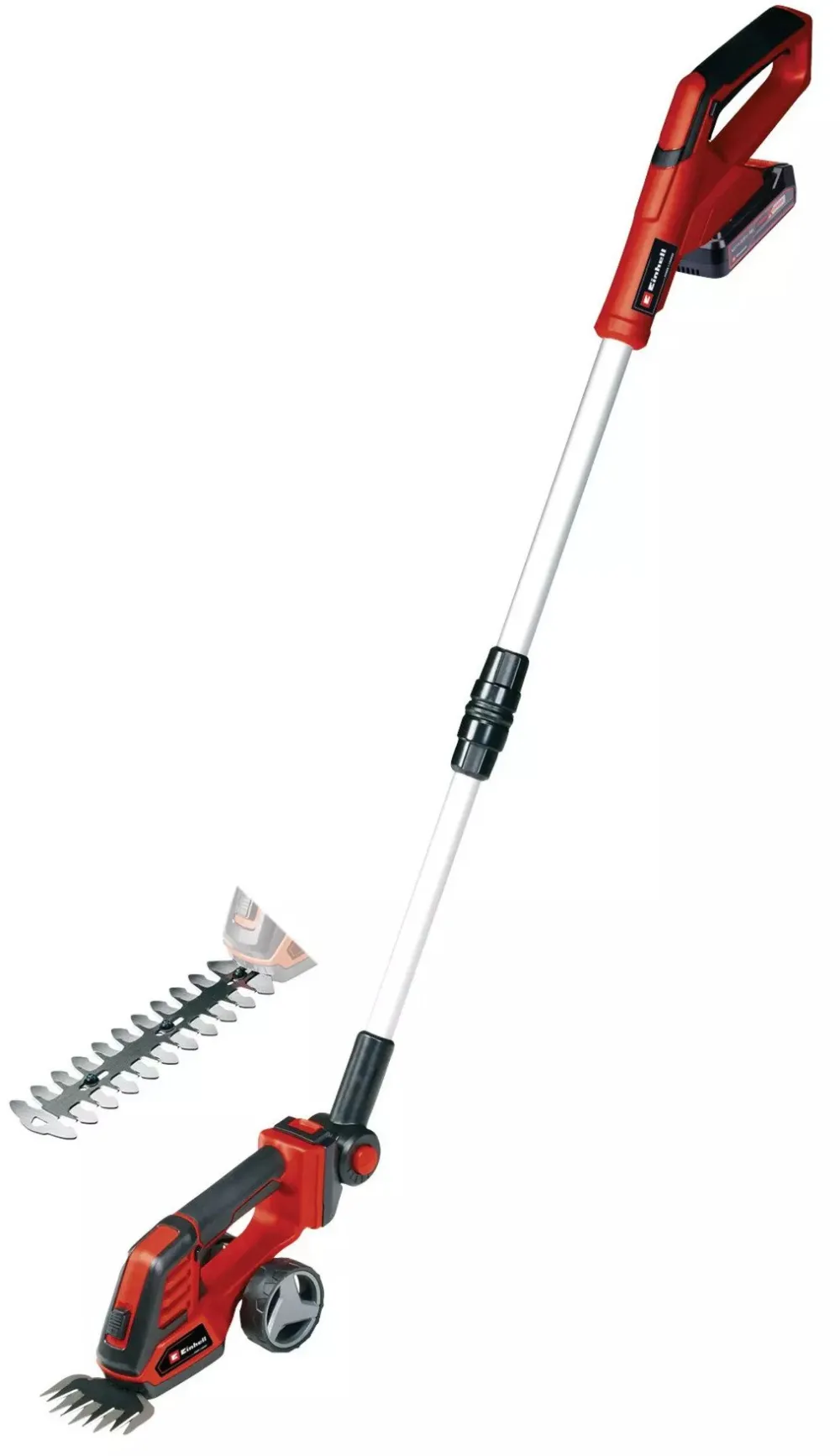 EINHELL Power X-Change Cordless Grass Shears/Shrub Shears GE-CG 18/100 Li T (1x 2.5Ah) red/black, Li-ion battery 2.5Ah, with telescopic handle