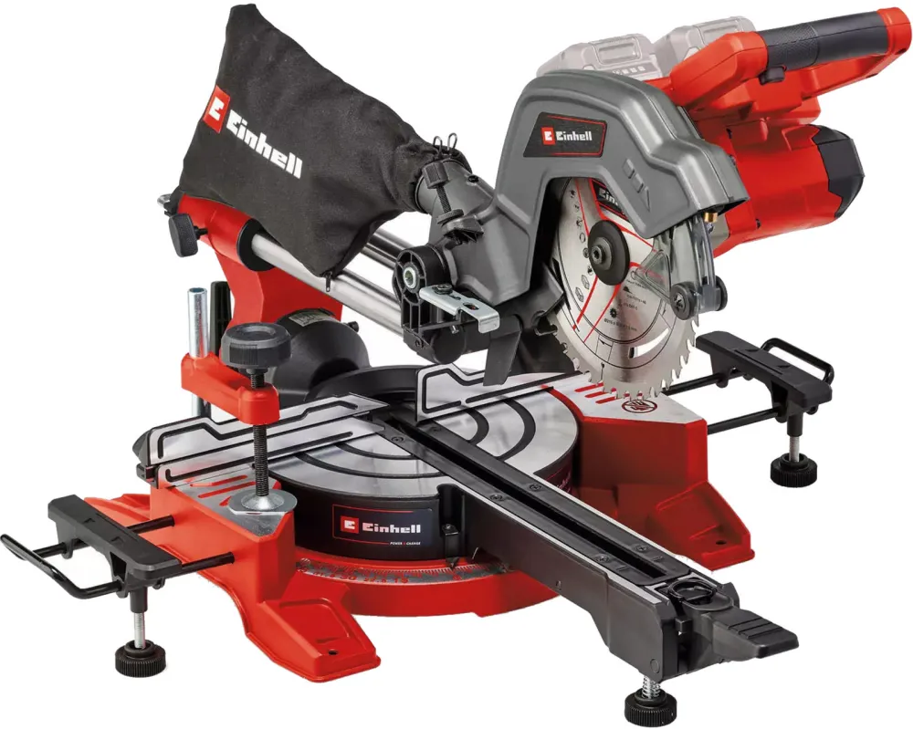 EINHELL Cordless Sliding Mitre Saw TE-SM 36/8 L Li-Solo, 36 Volt (2x18 V) red, without battery and charger