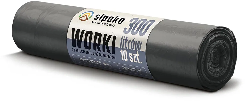 Saci menajeri super rezistenti LDPE, 300L, 120 x 150cm, 45 microni, 10buc/rola, Sipeko - negri