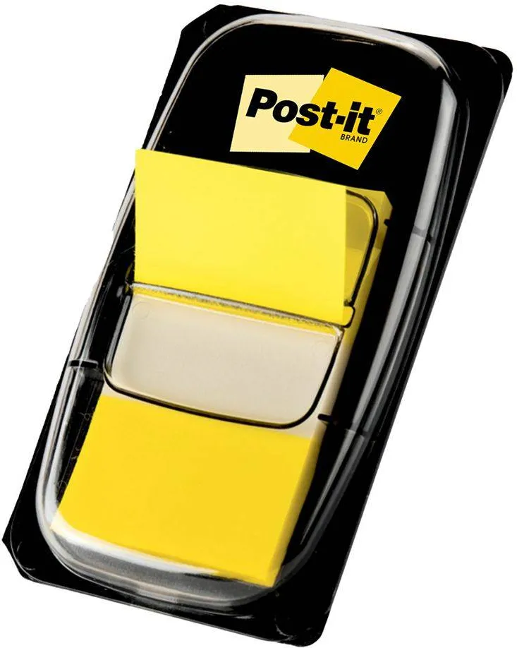 Index Clasic Post-it®, galben, 25,4 mm x 43,2 mm, 50 in dispenser, 1 bucata/pachet