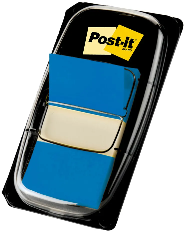 Index Clasic Post-it®, albastru, 25,4 mm x 43,2 mm, 50 file, 1 bucata/pachet