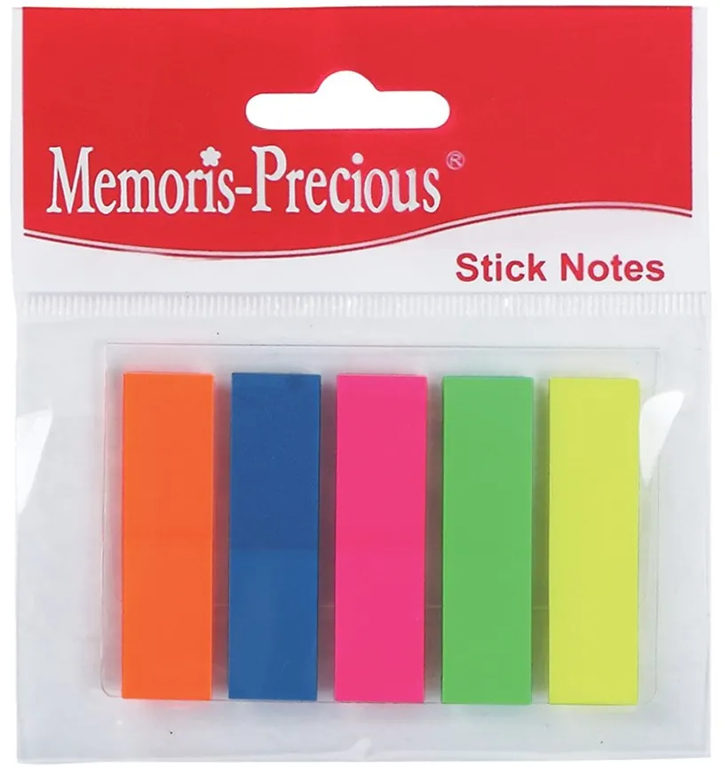 Index Memoris - Precious, autoadeziv, plastic, 12 x 45 mm, 5 culori/set, 25 file/culoare