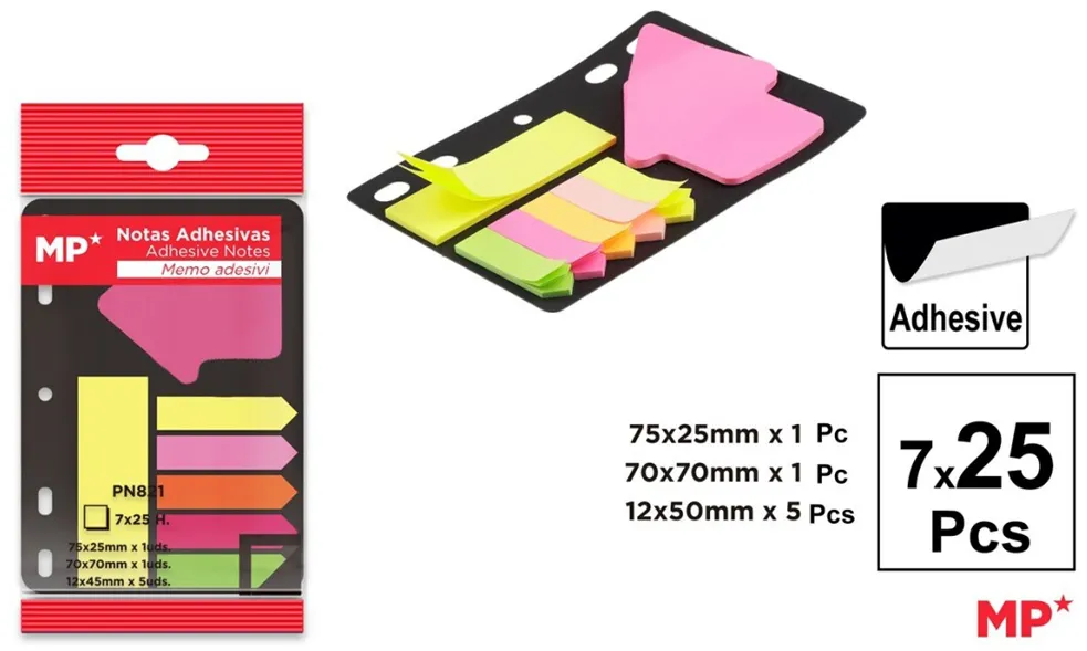 Set index autoadeziv Main Paper, 7 modele, 25 file 75g/mp