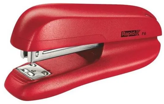 Capsator plastic Rapid F6, 20 coli, capsare inchisa/deschisa, cutie, rosu