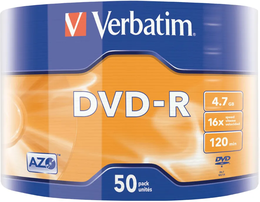 DVD-R Verbatim, 16x, 4.7 GB, 50 bucati/shrink