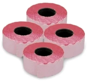 Etichete autoadezive pentru marcatoare, 26 x 16 mm, 1000 bucati/rola, rosu fluorescent