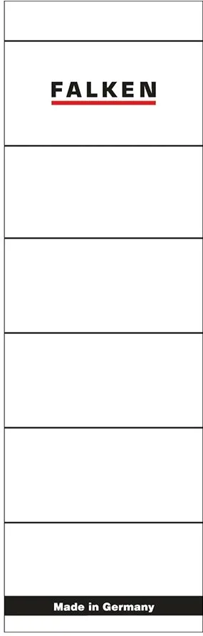 Etichete Falken autoadezive, pentru bibliorafturi, 60 x 190 mm, alb
